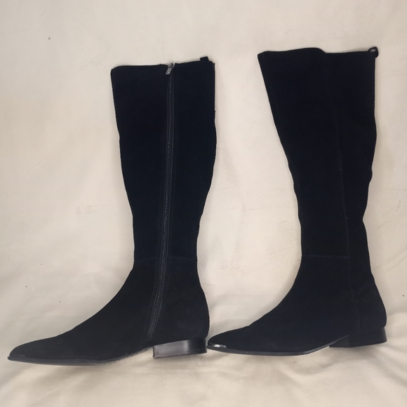 Marc Fisher Suede Knee High Supple Soft Leather Black Equestrian Riding Boot - Picture 4 of 11